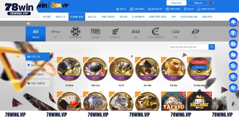 Khám phá bộ sưu tập game đa dạng hút khách tại sảnh game bài 78WIN