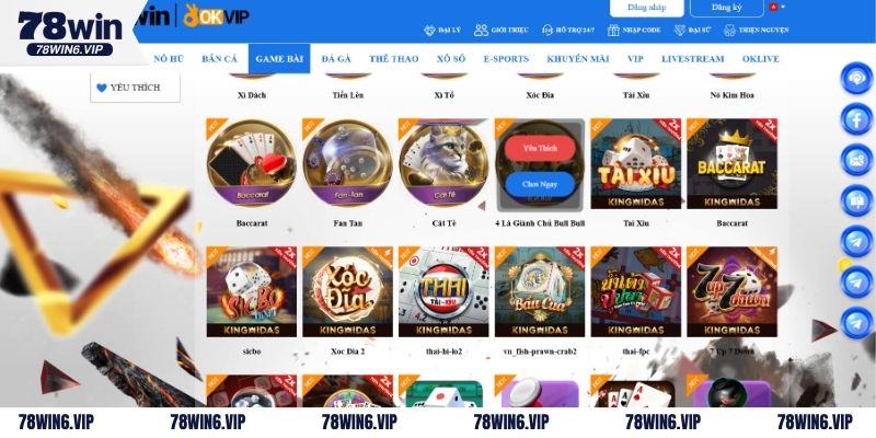 Sảnh game bài 78WIN sở hữu những trò chơi bài độc đáo và cơ hội thắng lớn